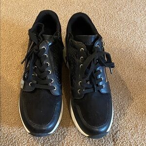 Aldo Black Sneakers with White Accents